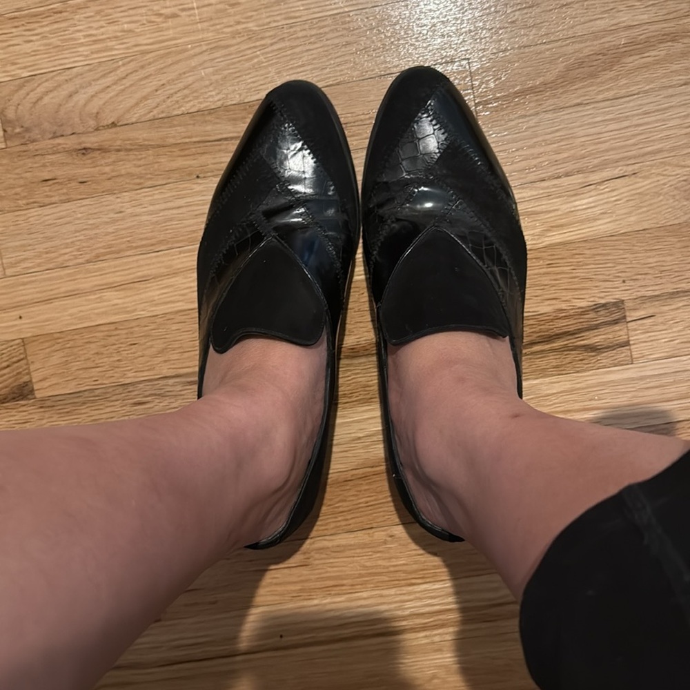 🖤🖤🖤ROBERT CLERGIE PARIS Black FLATS loafers 38 - Picture 2 of 10